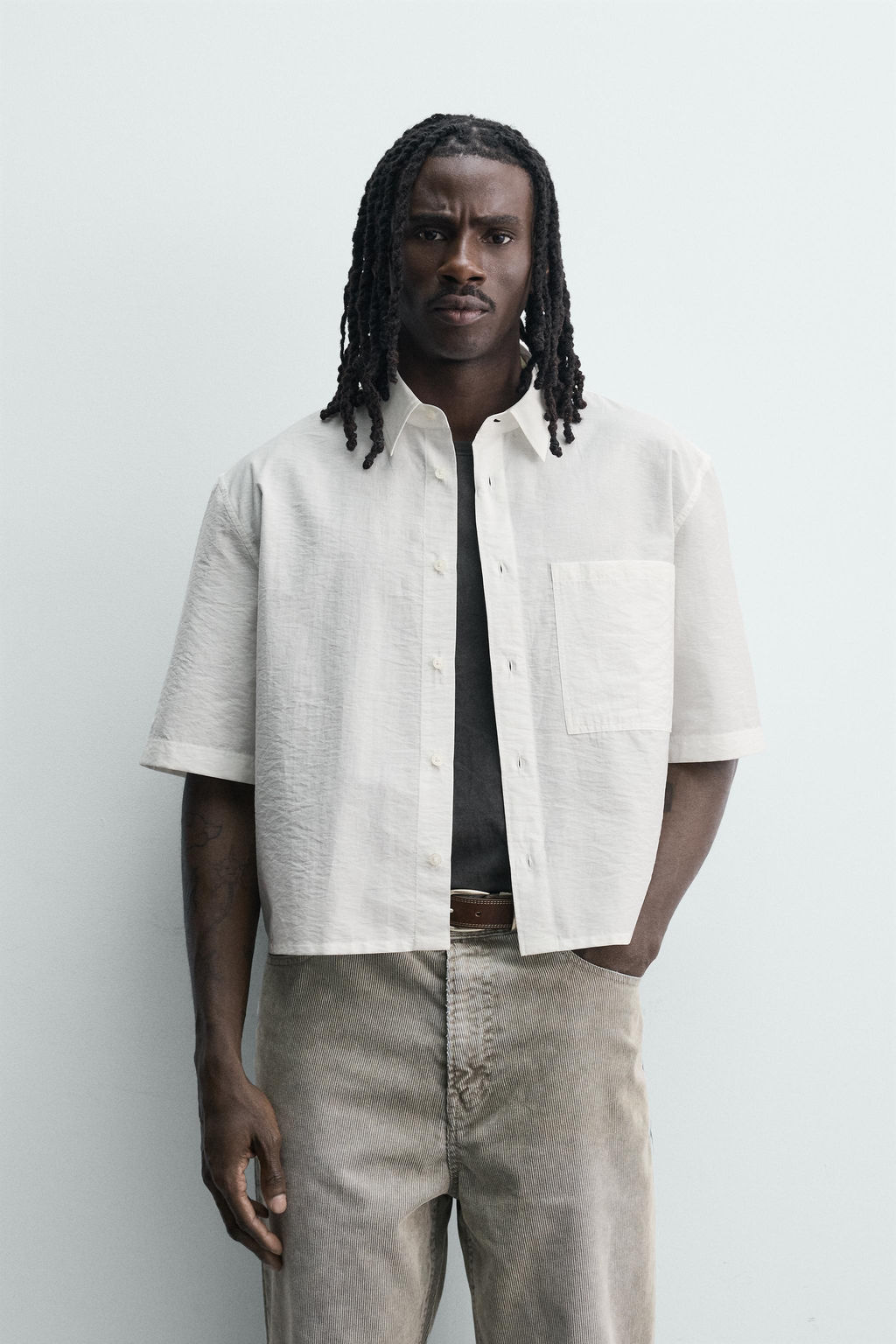 CAMISA BOXY FIT BOLSILLO / Blanco - Zara фото 2