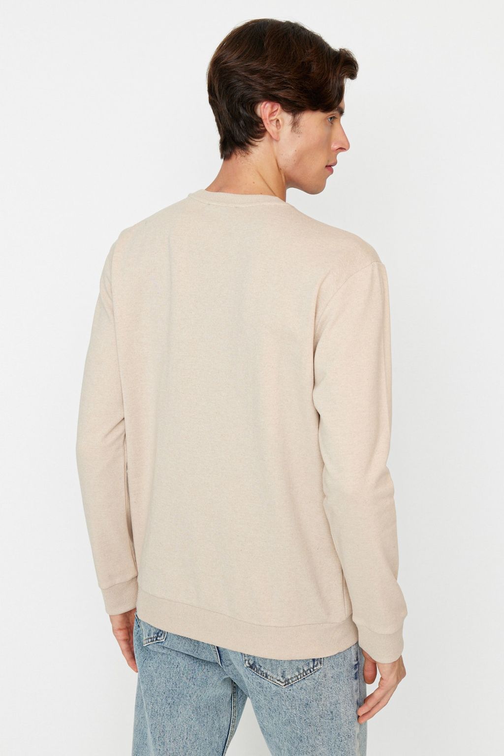 Bej Regular/Normal Kesim Ici Polar/S?cak Tutan Sweatshirt TMNAW21SW1208