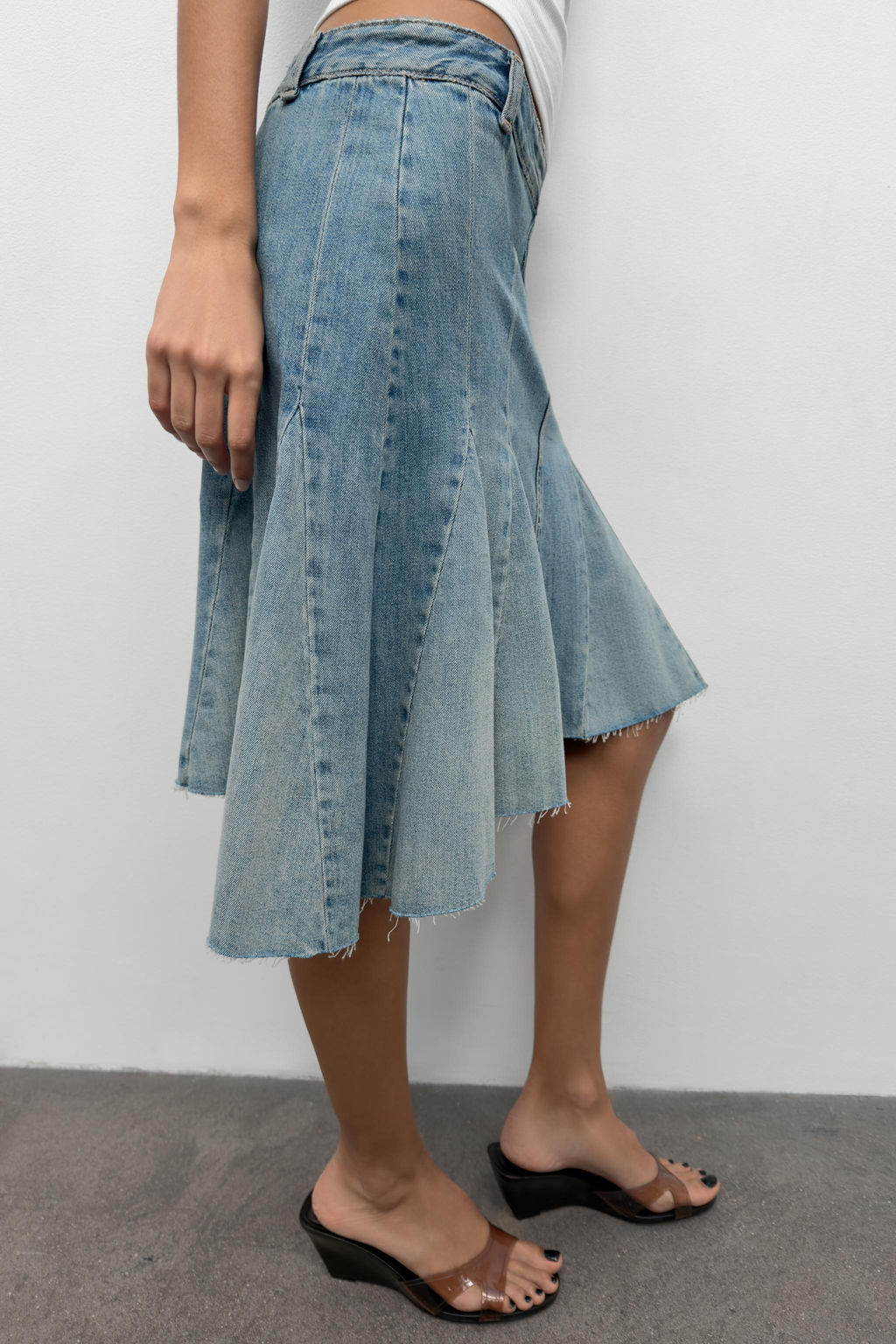 FALDA DENIM TRF GODETS / Azul - Zara фото 3