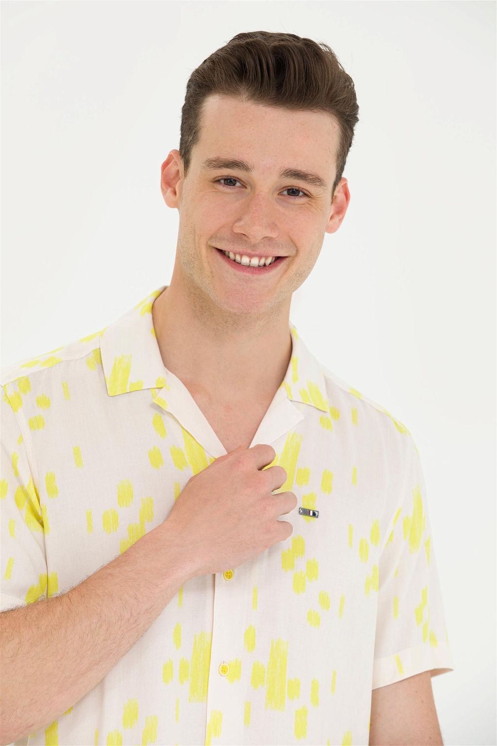 U. S. Polo Assn Мужская рубашка с коротким рукавом цвета экрю - U.s. polo assn фото 10