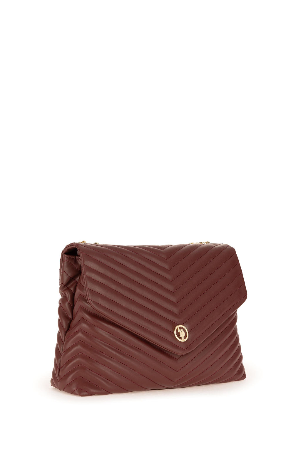 Женская бордовая сумка на плечо с ремешком-цепочкой Неожиданная скидка в корзине - U.s. polo assn фото 4