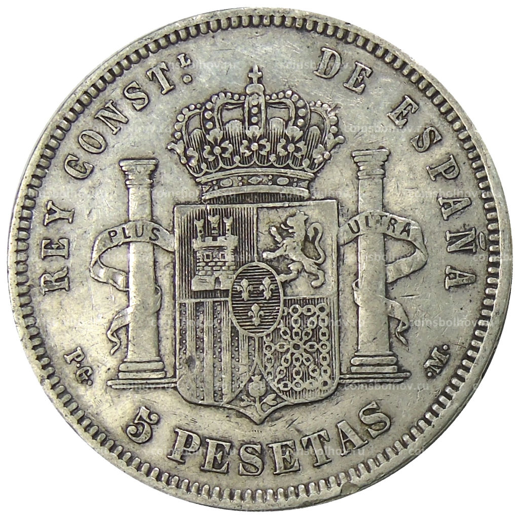 5 песет 1891 года Испания