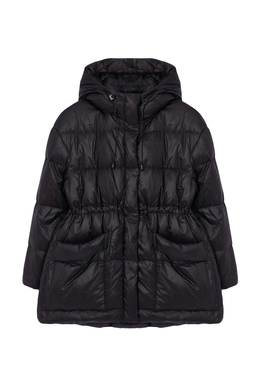 Gri Oversize Kapusonlu Kaz Tuylu Sisme Mont TWOAW25MO00111 - Trendyolmilla фото 13