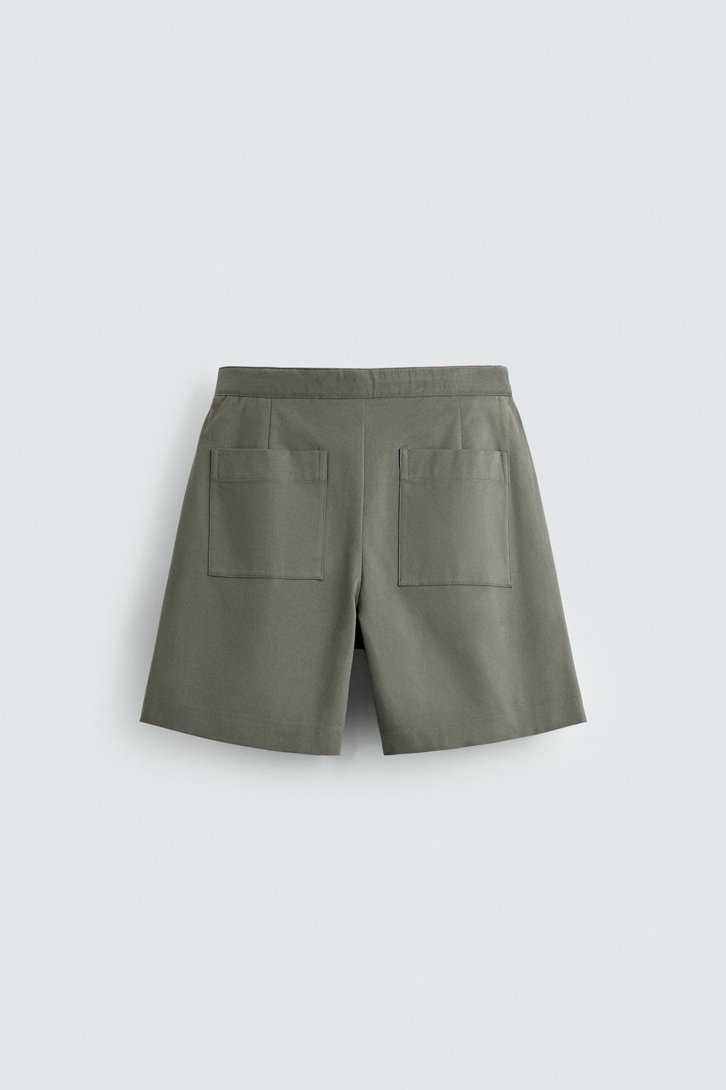 BERMUDA RELAXED FIT PLIEGUES CINTUR?N / Khaki - Zara фото 8