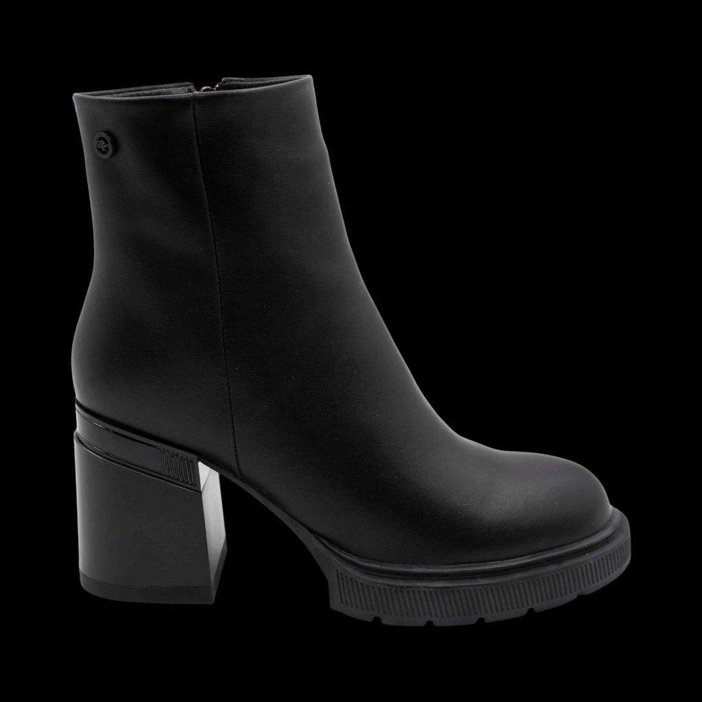 Ботинки из натуральной кожи на меху РМ-093-1 черные