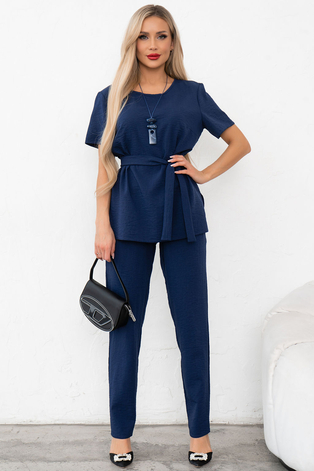 Костюм брючный (синий) К11-81/7 - Николь фото 3