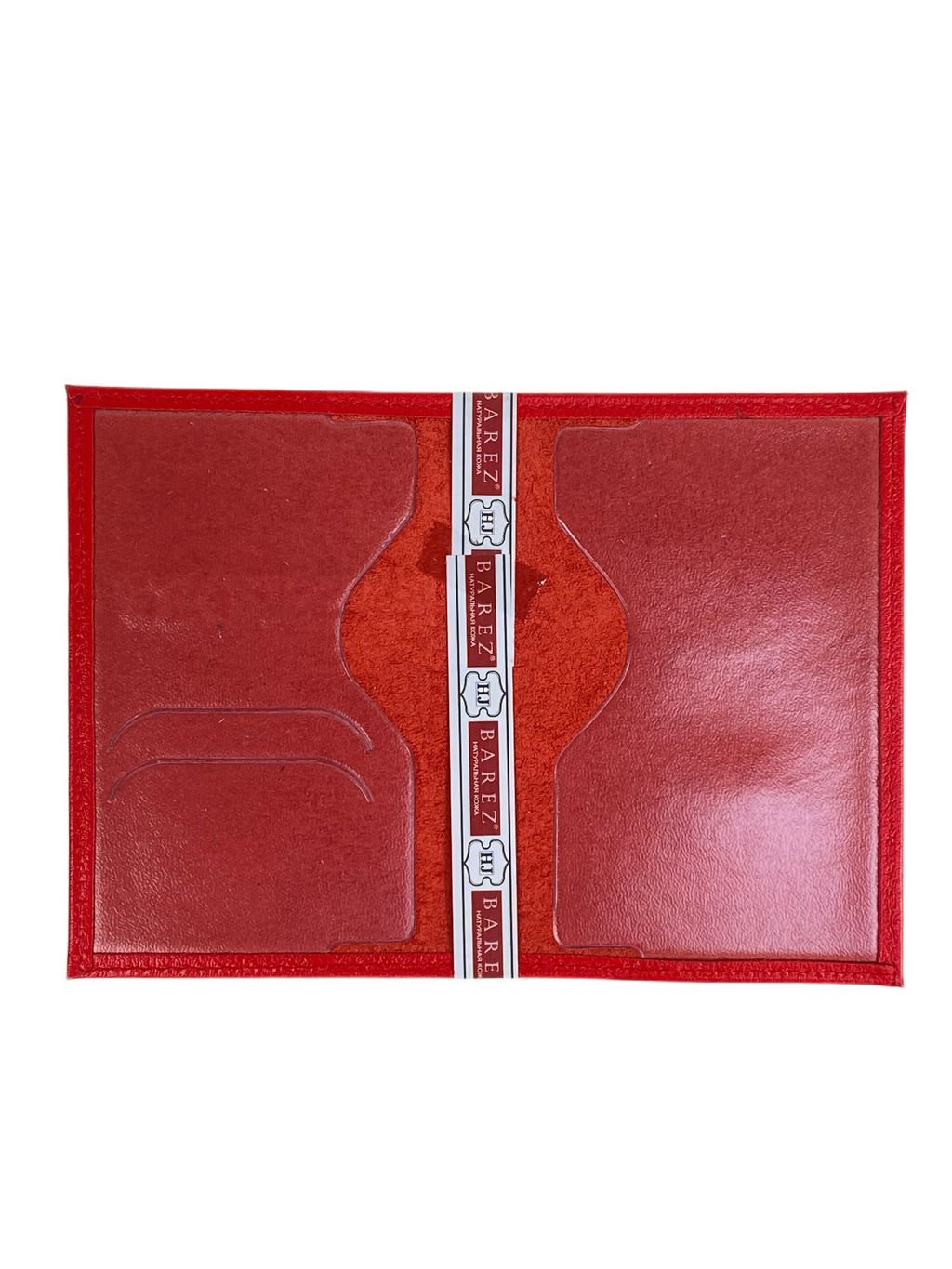 Обложка на паспорта из натуральной кожи, цвет красный - Greta фото 2