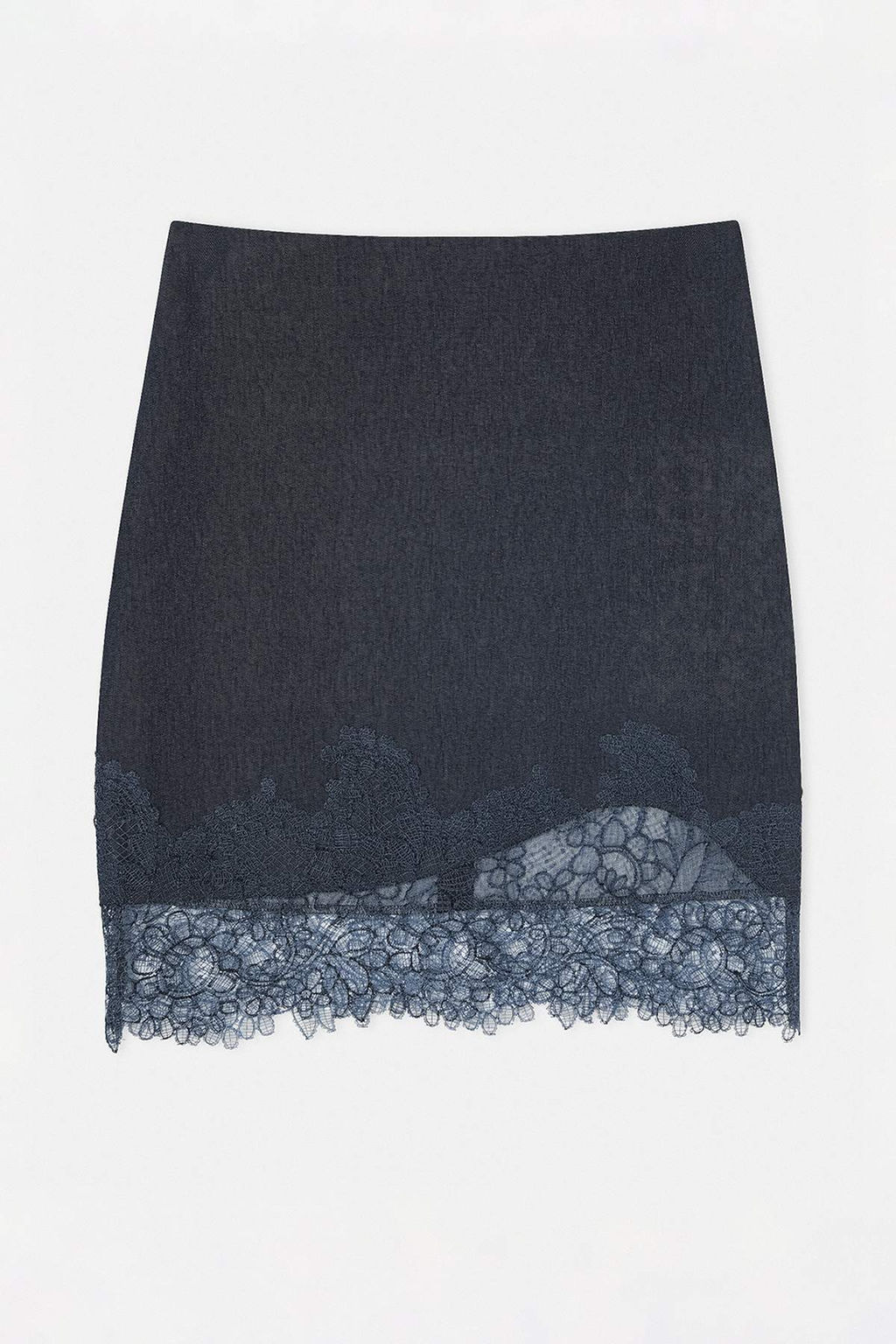 Limited Edition Indigo Dantel Detayl_ Mini Dokuma Gabardin Etek TPRSS26ET00015 - Trendyolmilla фото 6