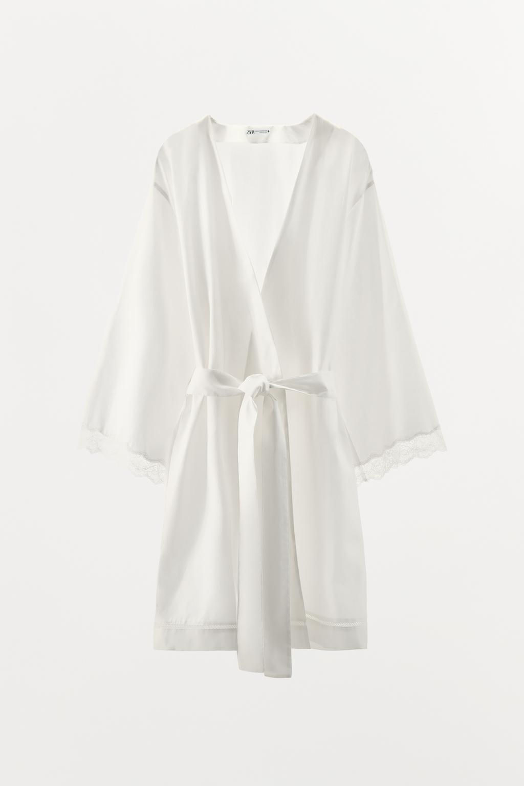 LACE LADDER STITCH DRESSING GOWN - Zara фото 6