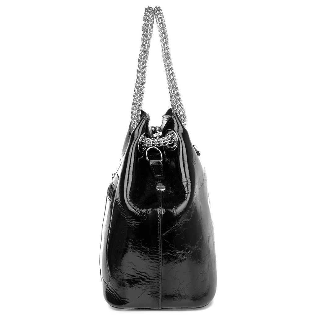 Y9036C black, женская кожаная сумка "Chain strap" Barcelo Biagi