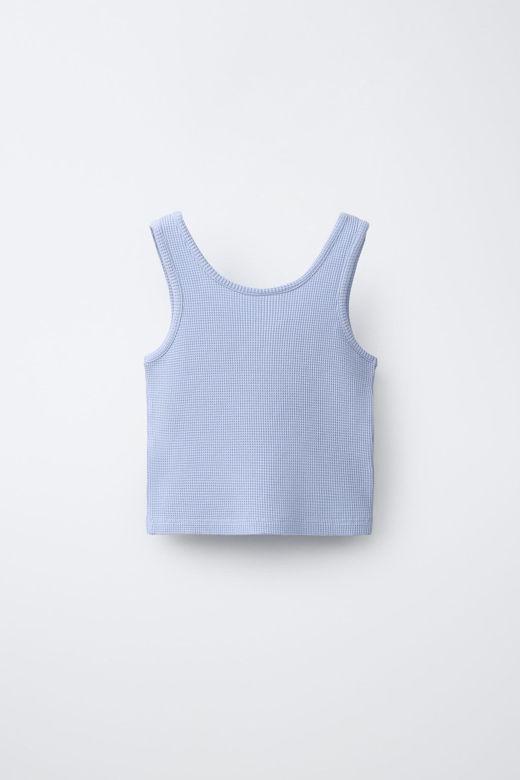 TOP WAFFLE TEXTO / Azul claro - Zara фото 4
