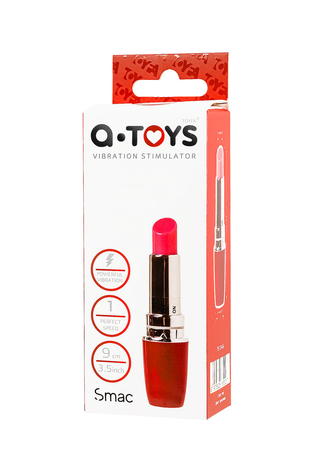 Вибростимулятор A-Toys by TOYFA Smac, ABS пластик, красный, 9 см