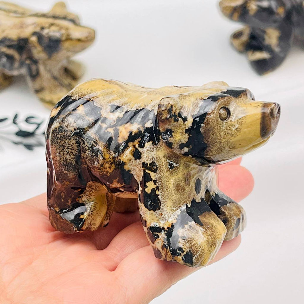 Фигурка Медведь из дендритовой пейзажной Яшмы - Радуга самоцветов фото 2