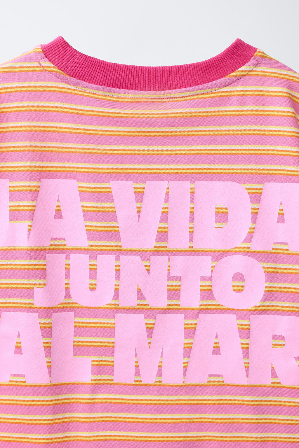 CAMISETA RAYAS Y ESTAMPADO / Naranja - Zara фото 6