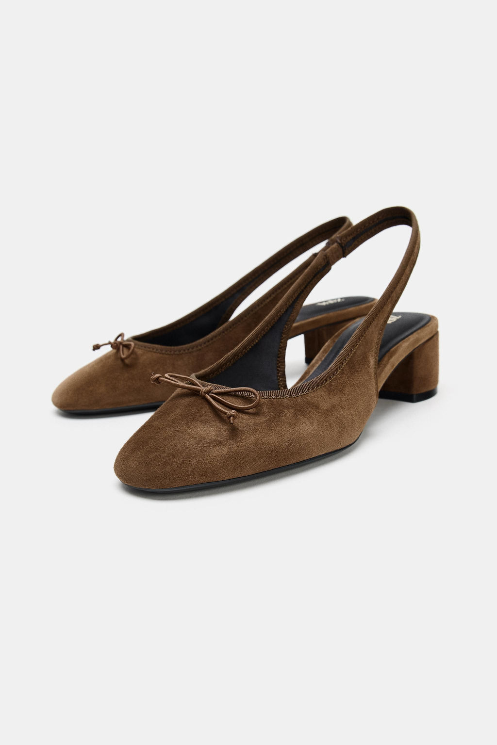 LEATHER SLINGBACK HEELS - Zara фото 3