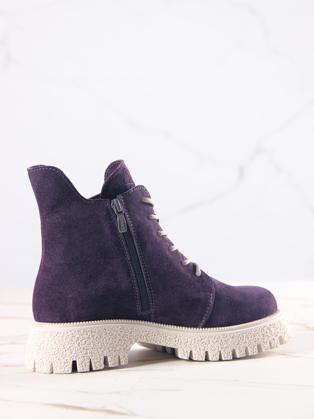 Ботинки 228.V.1541be.Сливовая замша/байка