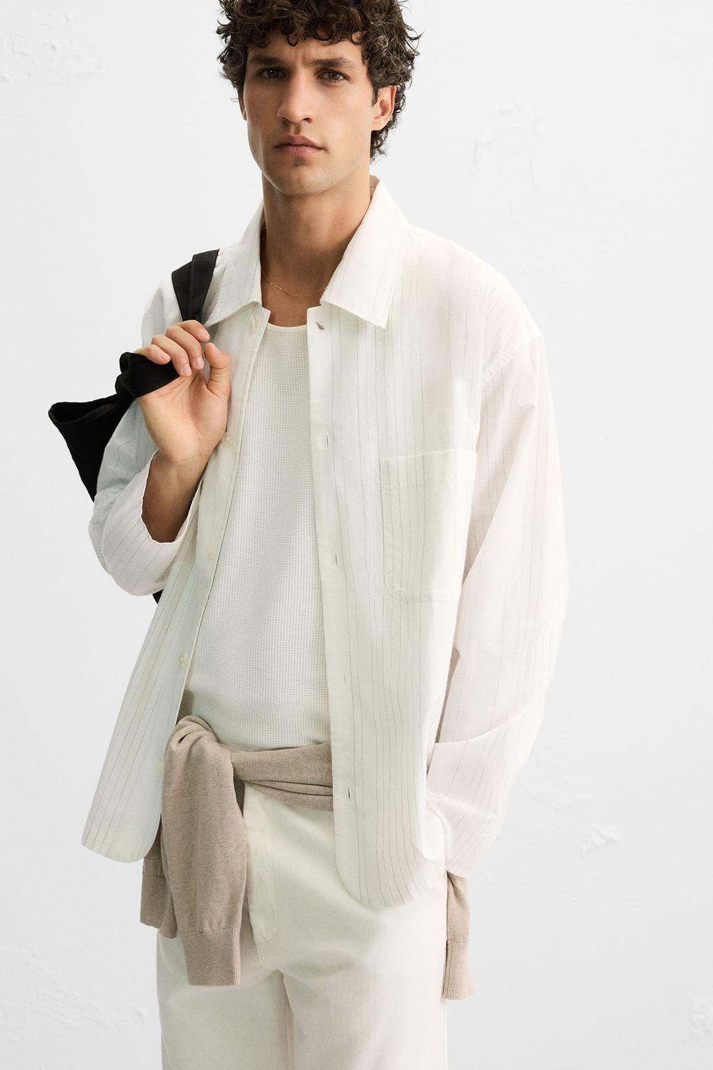 STRIPED TEXTURED SHIRT - Zara фото 5