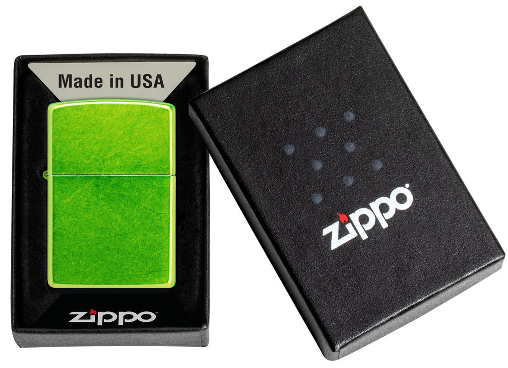 Зажигалка ZIPPO с кислотным зеленым покрытием | Lurid 24513  фото 6