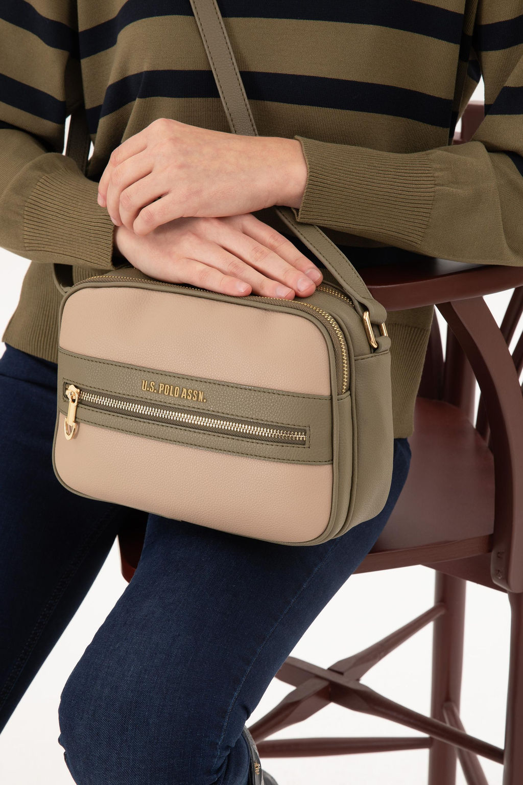 Женская бежевая сумка через плечо Неожиданная скидка в корзине - U.s. polo assn фото 2