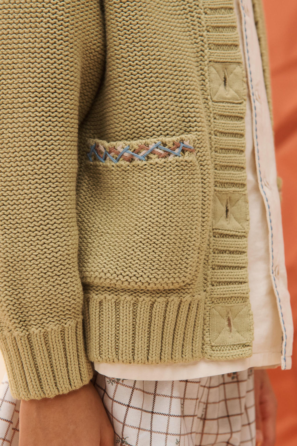 CHAQUETA PUNTO PESPUNTES BORDADOS LIMITED EDITION / verde lavado - Zara фото 4