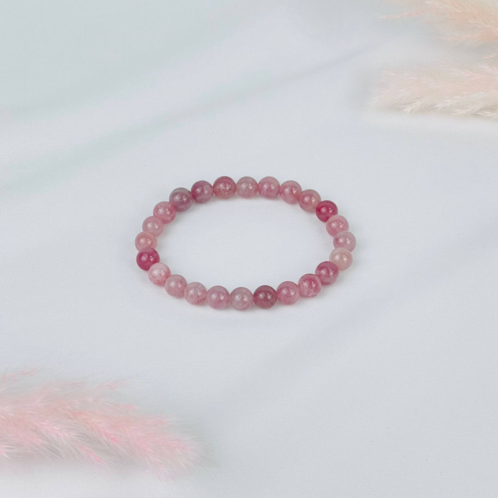Браслет из мадагаскарского Розового кварца 17 см