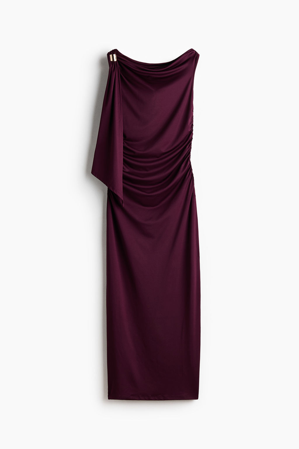 Vestido drapeado de un hombro - H&m фото 2