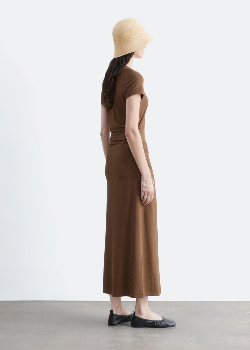 Vestido midi en punto de piqu?