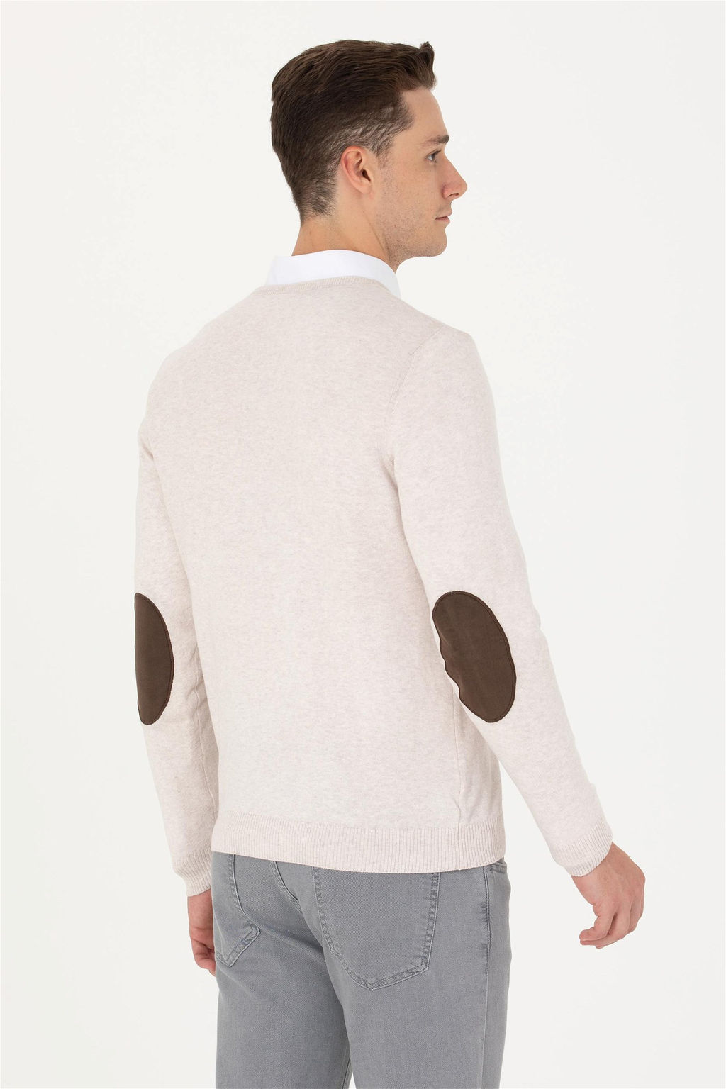 U. S. Polo Assn Мужской базовый свитер из каменного меланжа - U.s. polo assn фото 5