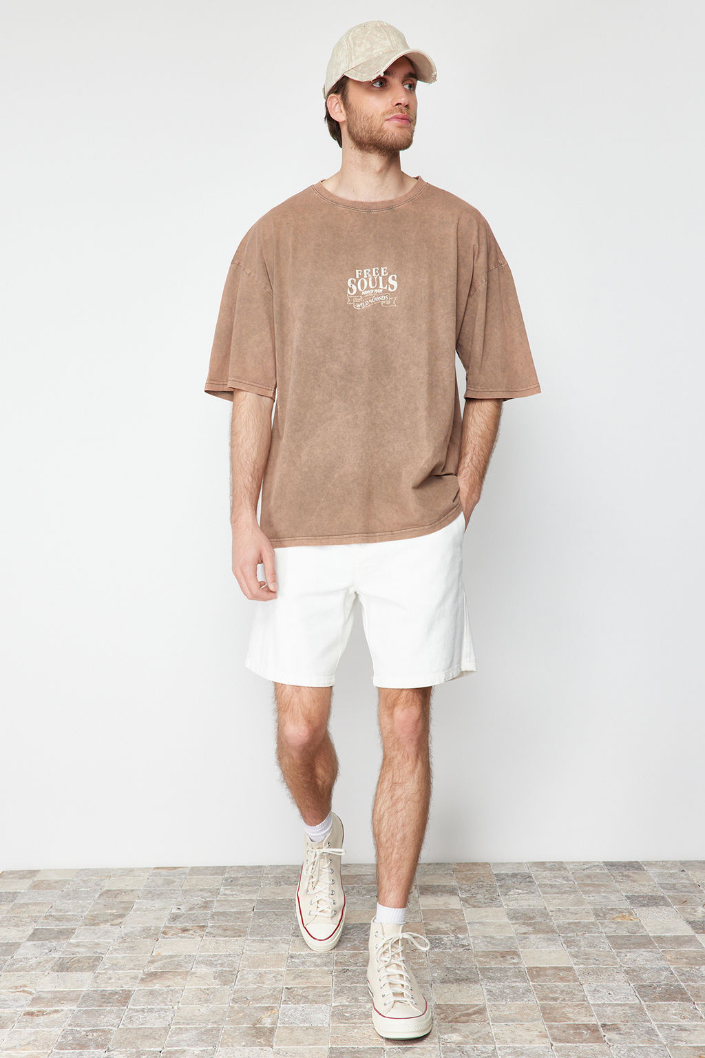 TRENDYOL MAN Antrasit Unisex Oversize/Genis Kesim Soluk Efektli Kartal Bask?l? %100 Pamuk T-Shirt TMNSS24TS00006 - Trendyolmilla фото 15