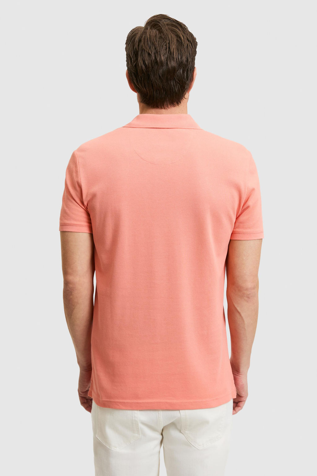 Erkek Slim Fit Polo Yaka Somon Basic Ti__rt