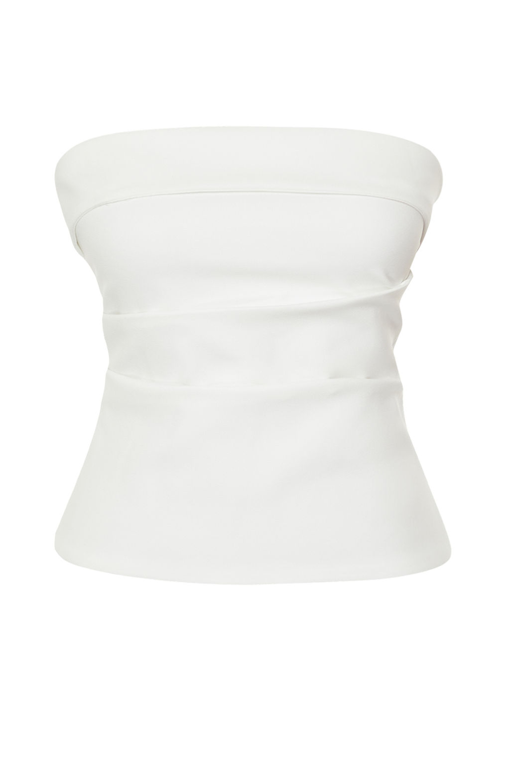 Ekru Straplez Fitted Drapeli Dokuma Bluz TWOSS24BZ00348