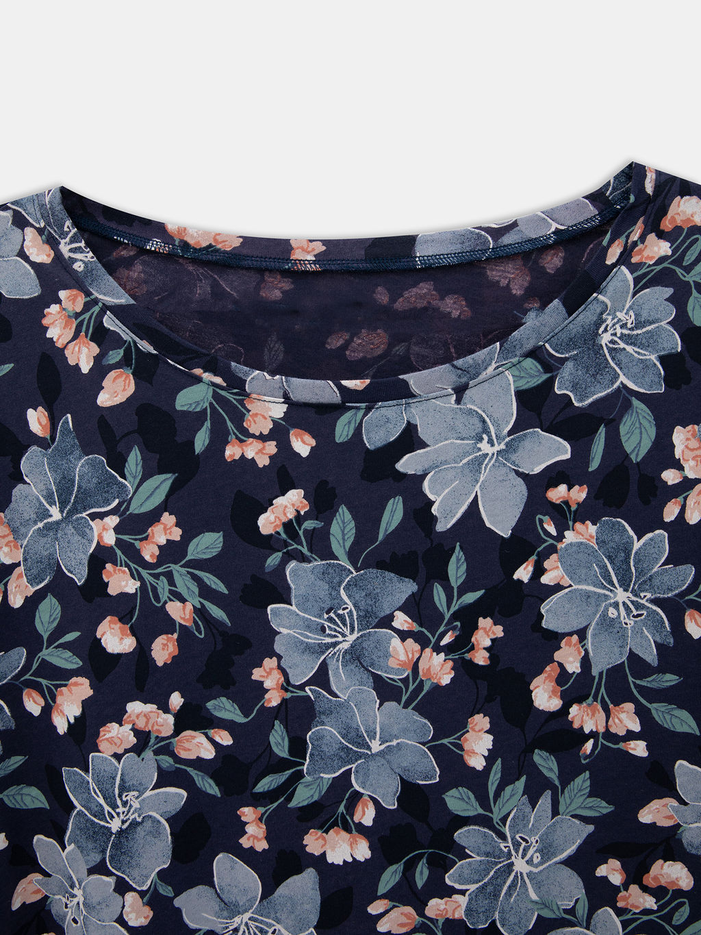 Сорочка ночная женская синяя с акварельными цветами - Mark formelle фото 15