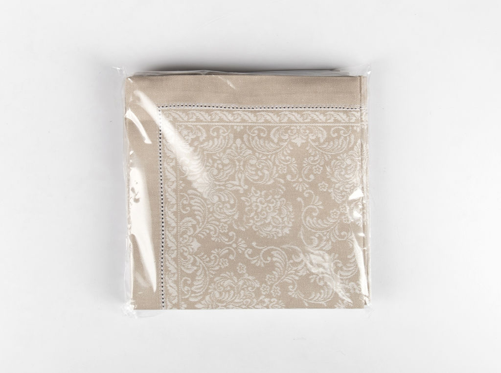 16с-4ЯК Комплект салфеток из 6 шт 45*45 "Романтика" цв. бежевый