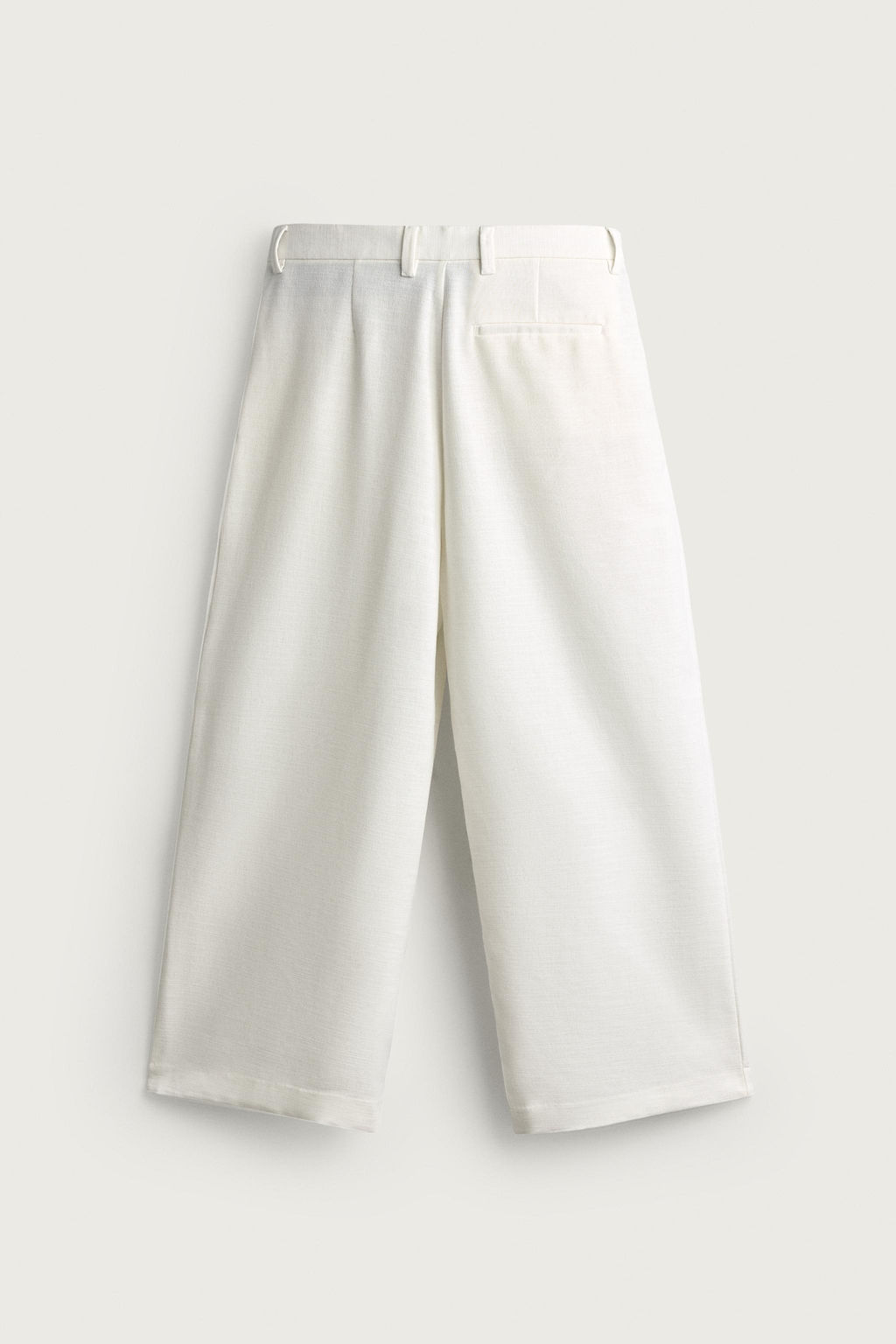 PANTAL?N RELAXED FIT ESTRUCTURA PLIEGUES / Blanco - Zara фото 7
