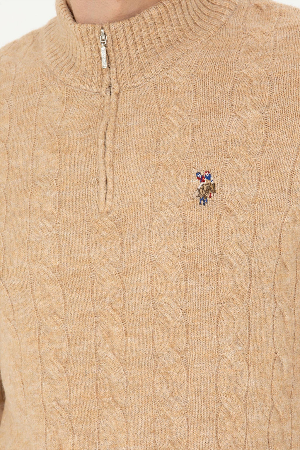 Мужской свитер песочного меланжа - U.s. polo assn фото 7