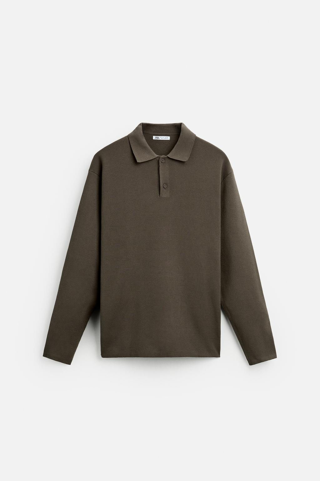 VISCOSE BLEND KNIT POLO SHIRT - Zara фото 24