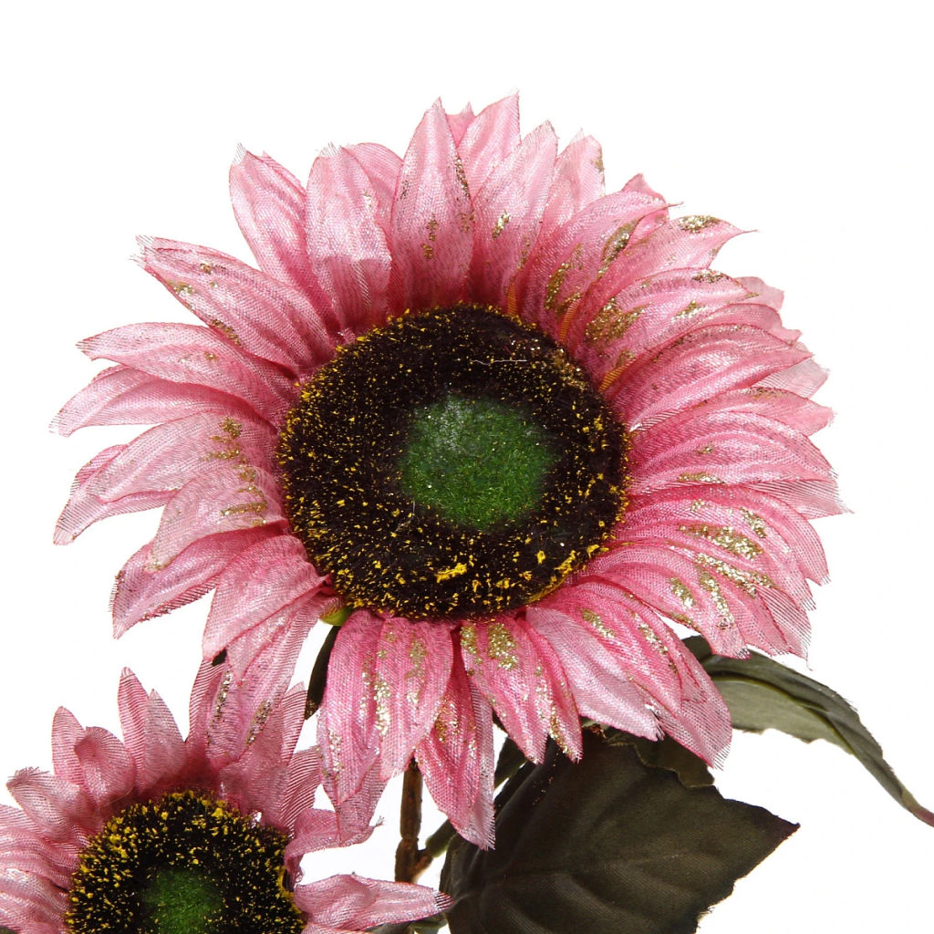 Искусственные цветы "FLOWERS GLAMOUR" 63см Подсолнухи 2 цветка розовые