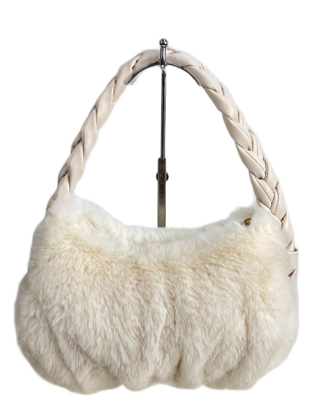 Женская сумка из искусственного меха, цвет молочный - Greta фото 2