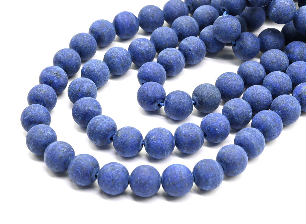 Бусины из азурита шарик 10мм матовый, 38см, 37 бусин Радуга камня