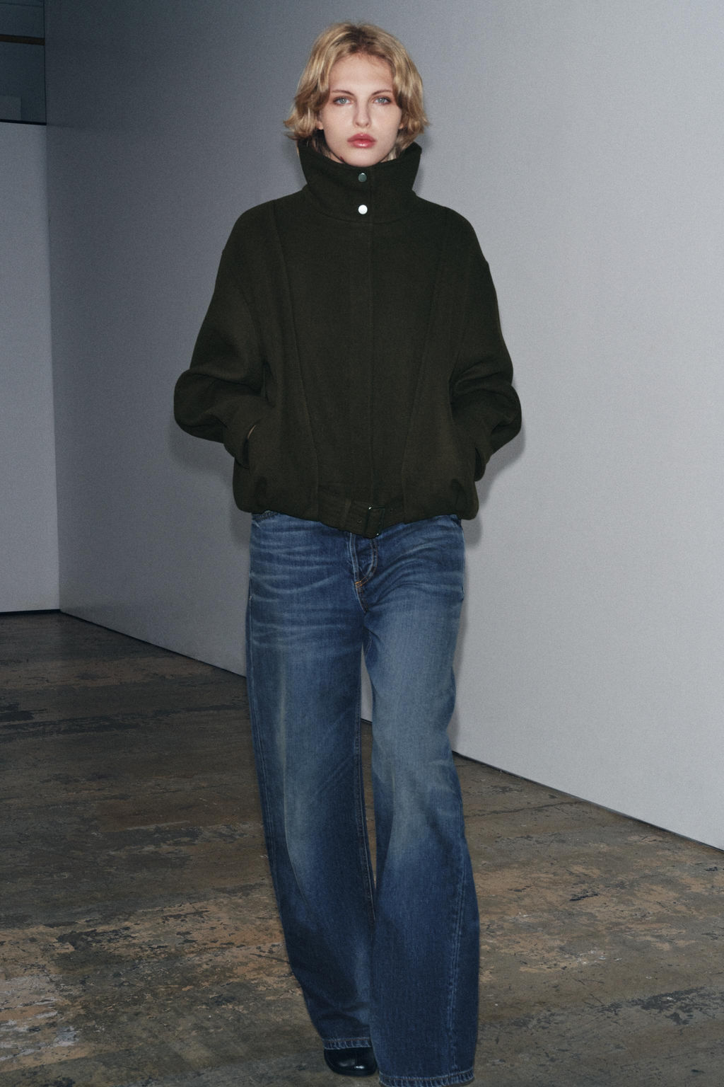 MINIMAL WOOL BOMBER JACKET ZW COLLECTION