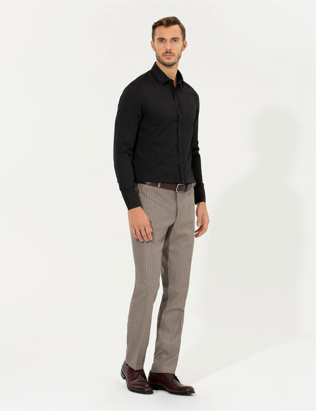 Siyah Slim Fit Oxford G_mlek - Pierre cardin фото 4