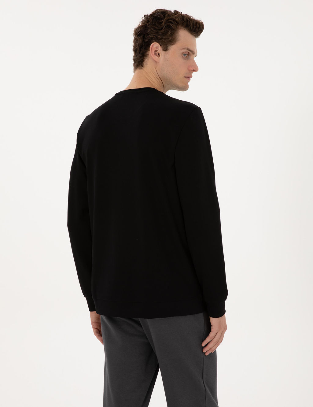 Siyah Regular Fit Sweatshirt - Pierre cardin фото 5