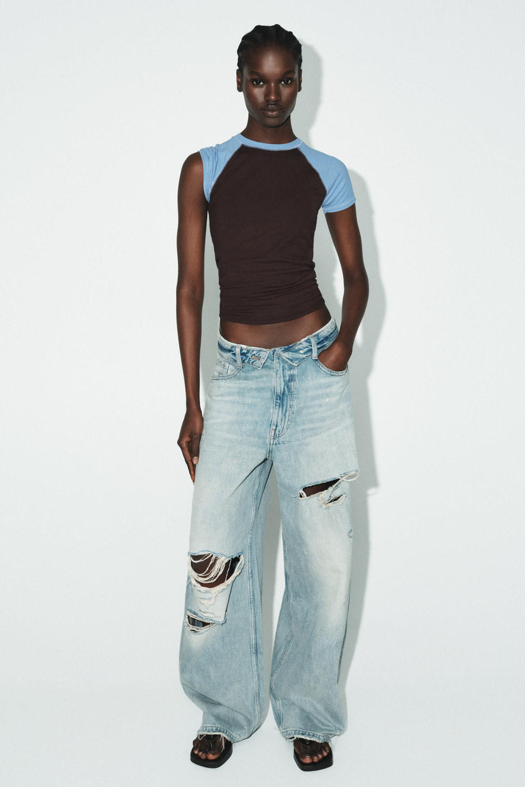 SHORT SLEEVE RAGLAN T-SHIRT - Zara фото 5