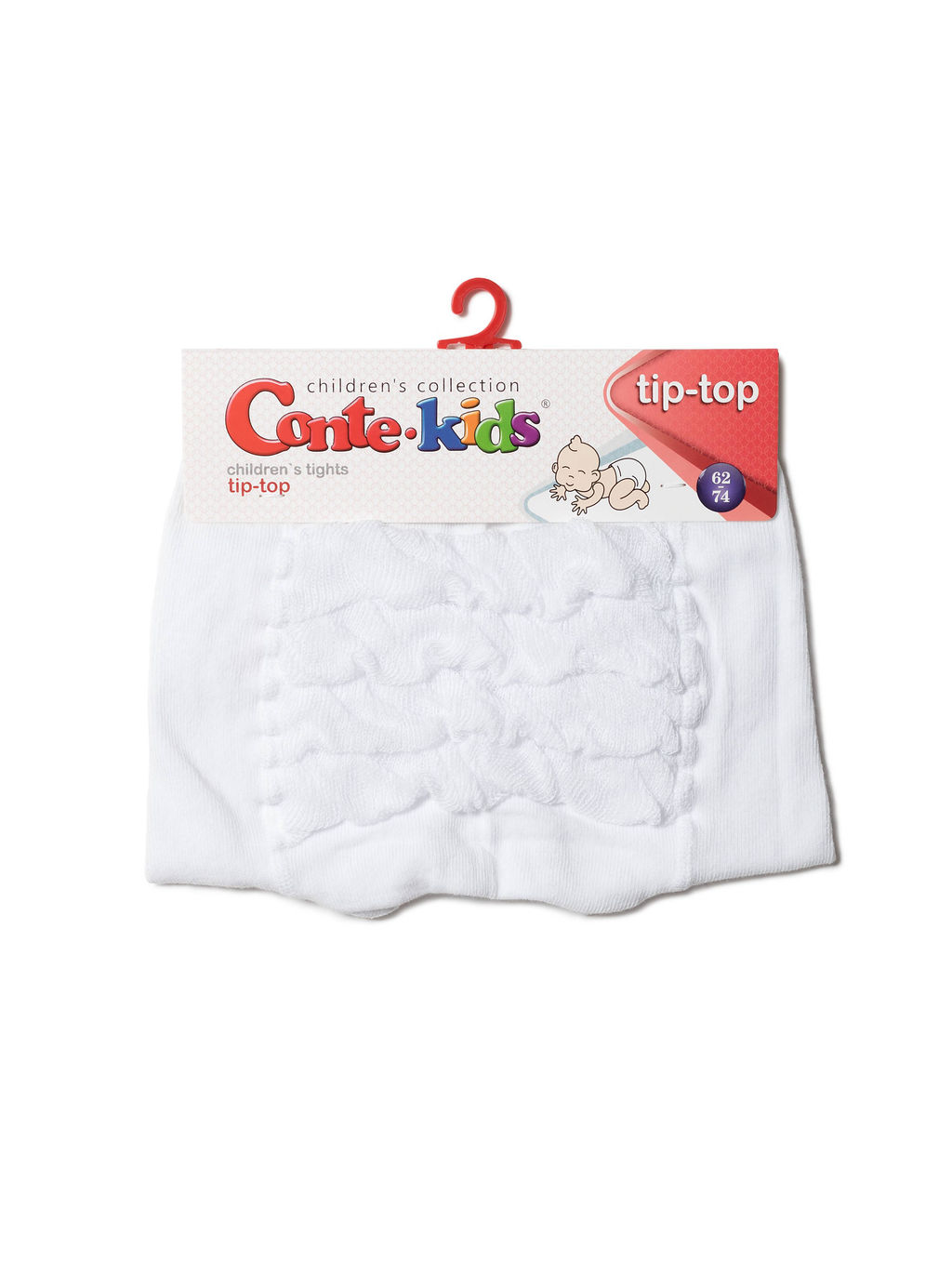 Conte-Kids Хлопковые колготки TIP-TOP с воланами и люрексом белый - Conte elegant фото 5