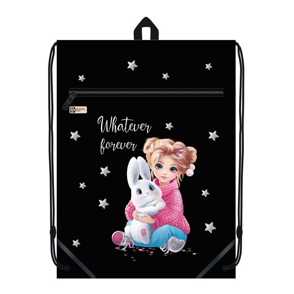 Мешок для сменной обуви Феникс+, арт.69169/ 24 ДЕВОЧКА И ЗАЙКА (36x48 см, полиэстер, сублимационная печать, 1 отделений (-я), шнурок, ПЭТ-пакет)