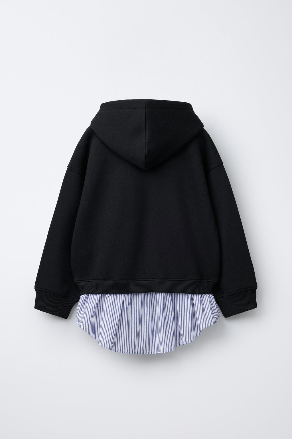 STRIPED DOUBLE HEM hoodie - Zara фото 2