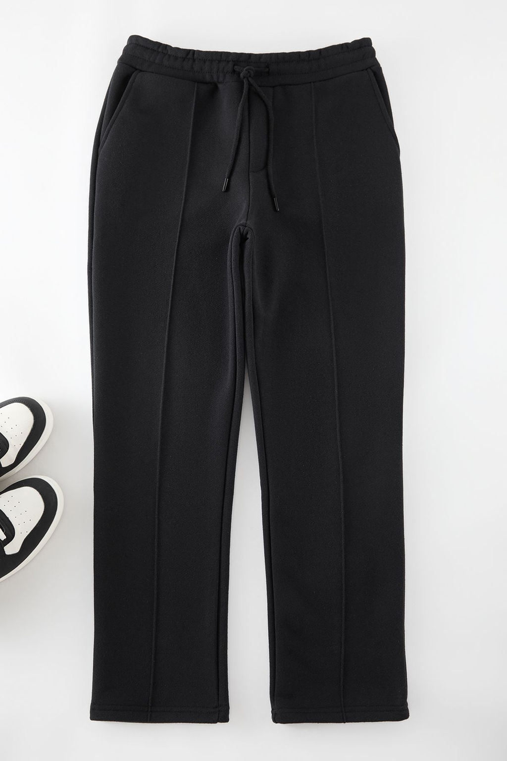 TRENDYOL MAN Siyah Straight Kesim Etiket ve Dikis Detayl? Kal?n Esofman Alt? TMNAW25EA00013 - Trendyolmilla фото 2