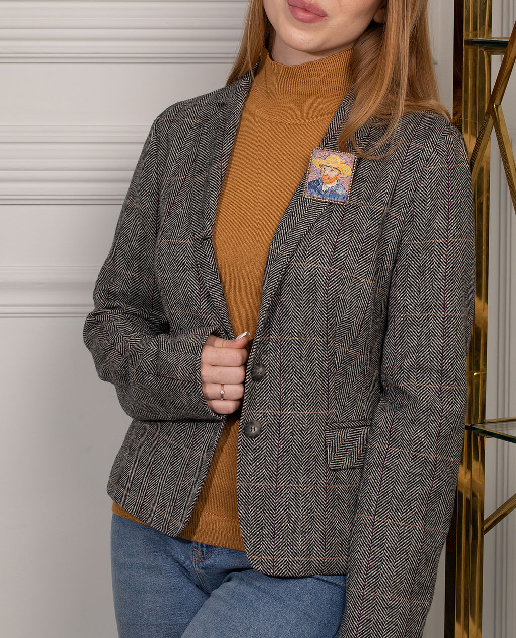 Набор для вышивания PANNA Живая картина MET-JK-2260 Брошь. Автопортрет в соломенной шляпе 5 х 6 см