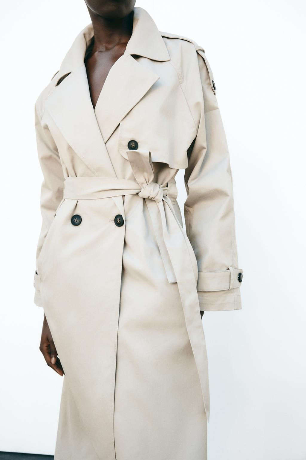LONG DOUBLE-BREASTED TRENCH COAT WITH BELT - Zara фото 5