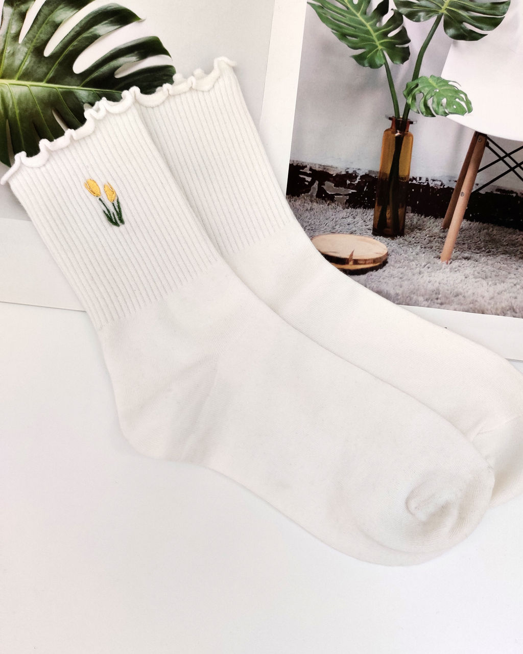 Носки р.35-40 Тюльпан Белые - Krumpy фото 5